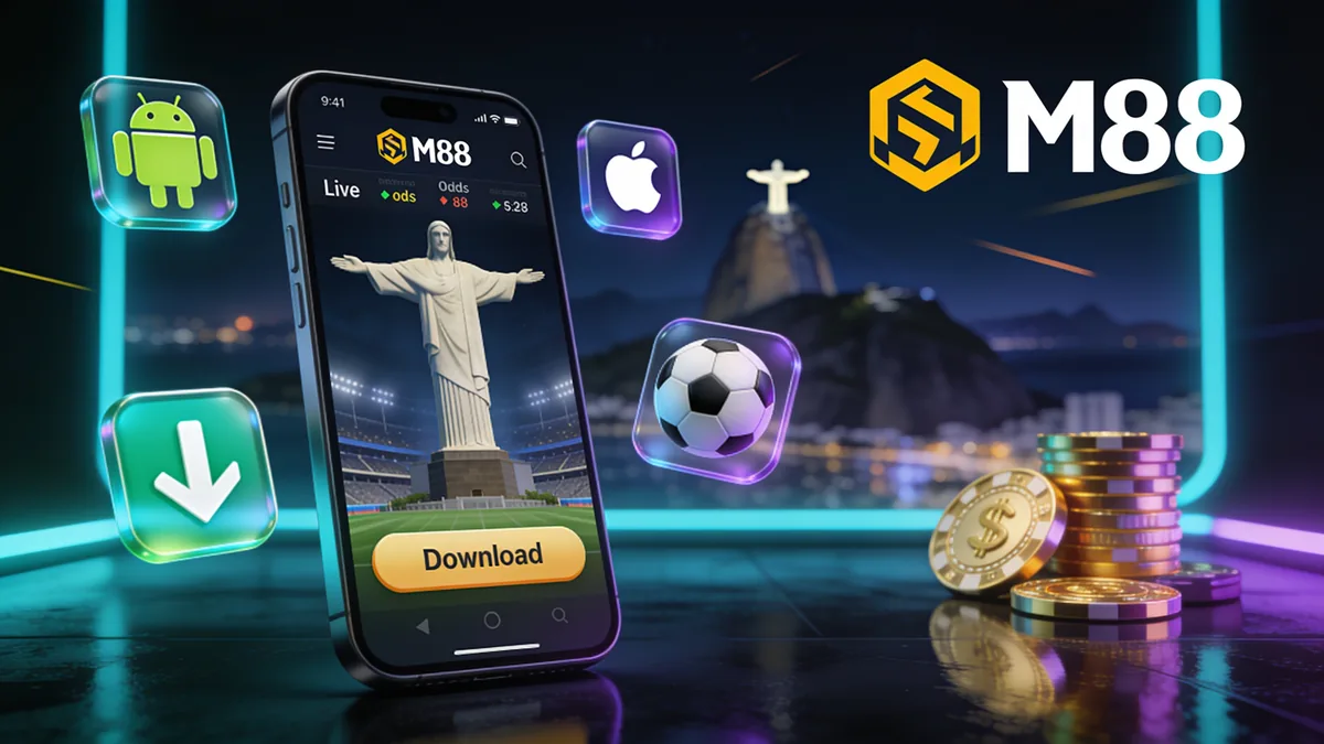 Aplicativo móvel m88 para jogadores no Brasil